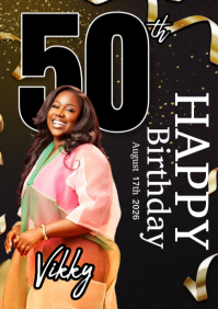 50th birthday celebration A3 template