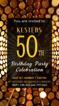 50th birthday party invite video Instagram Reel template