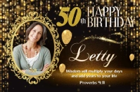 50th Birthday Banner 4' × 6' template