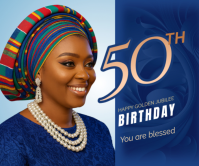 50th birthday Large Rectangle template