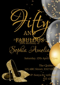 50th Birthday Invitation 9 A4 template