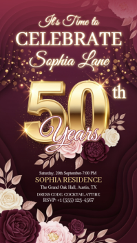 50th Birthday Invitation Instagram Story template