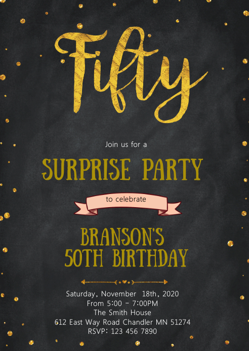 50th Birthday Party Invitation Template Postermywall