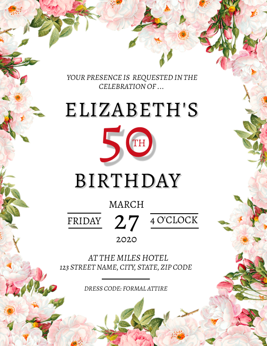 50th birthday party invitation template | PosterMyWall 50th birthday party invitation template | PosterMyWall