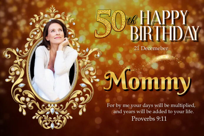 50th Birthday Template แบนเนอร์ 4' × 6'