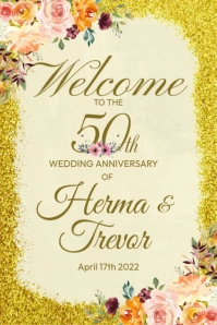 50th Wedding Anniversary Poster template