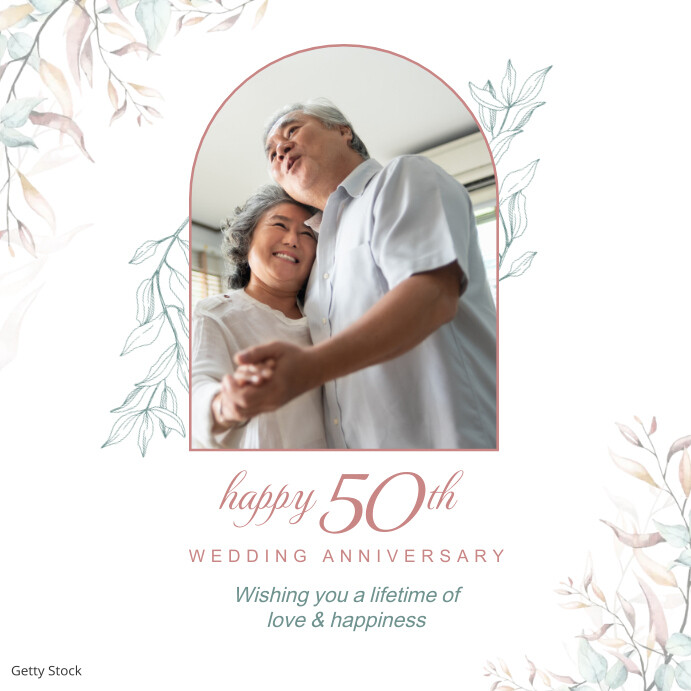 50th Wedding Anniversary Template Minimalist PosterMyWall