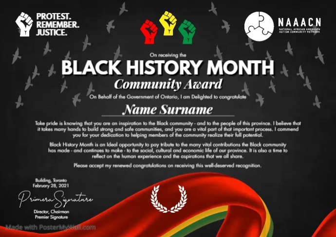 Black History Month Award | PosterMyWall