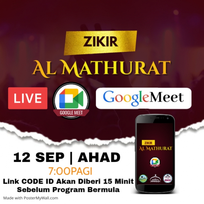 Copy of Copy of ONLINE ZIKIR MATHURAT | PosterMyWall