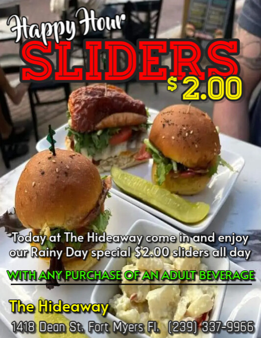 Happy Hour Sliders PosterMyWall