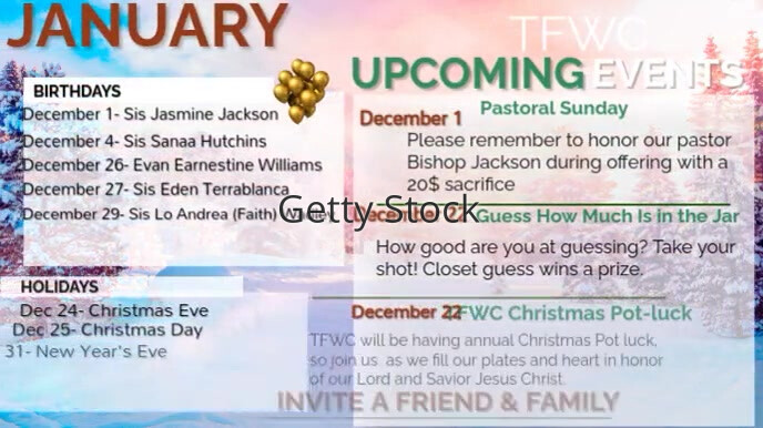 Upcoming Events Digital Display template