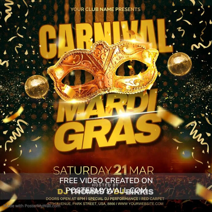 mardi gras carnival flyer