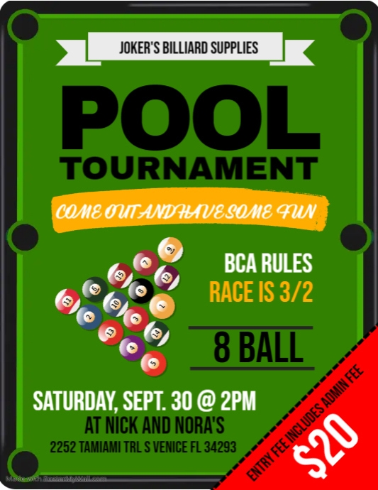 Pool Tournament Flyer | PosterMyWall