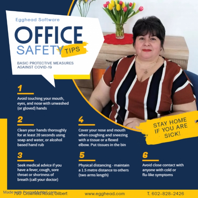 Copy of Copy of Blue Office Safety Work from Home Guidelines | PosterMyWall
