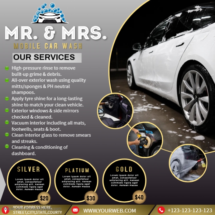 Car wash service station PosterMyWall