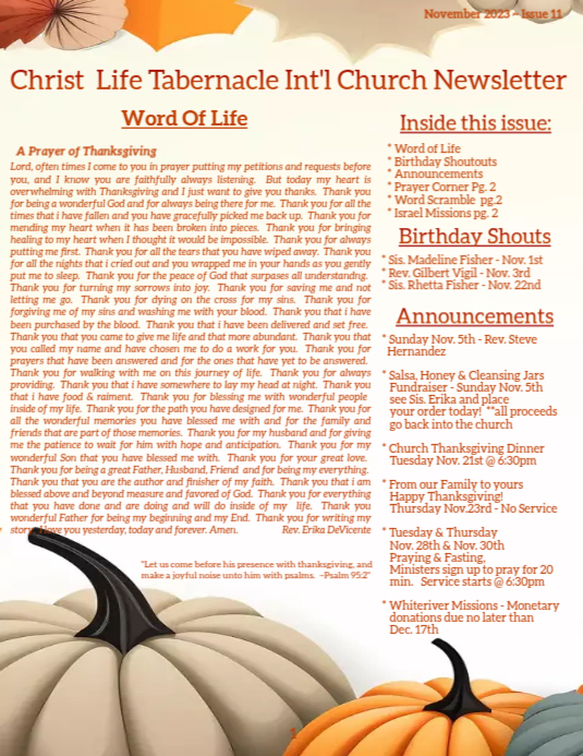 Copy of November Newsletter front | PosterMyWall