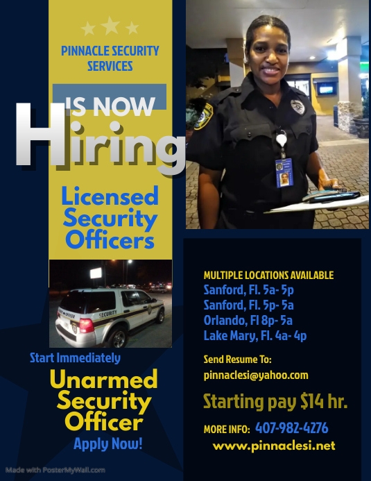 Now Hiring Security Officers | PosterMyWall