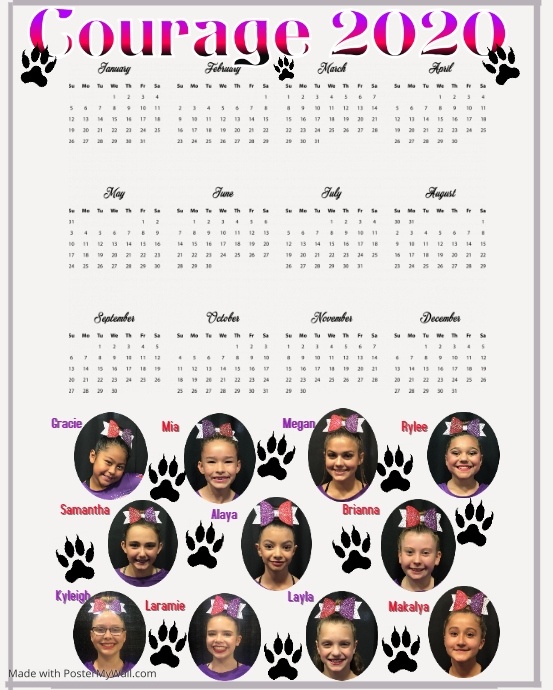 Copy of Copy of Courage calendar | PosterMyWall