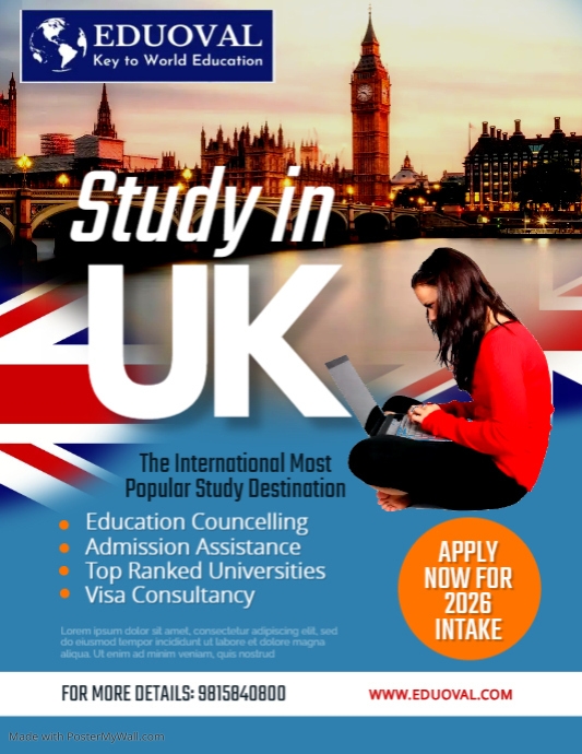 Study in UK Flyer | PosterMyWall