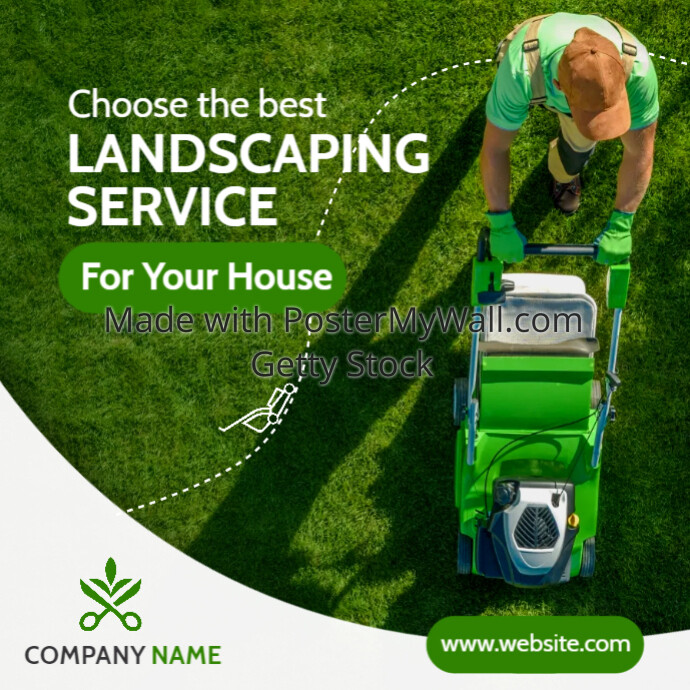 Landscaping and gardening services minimal ad