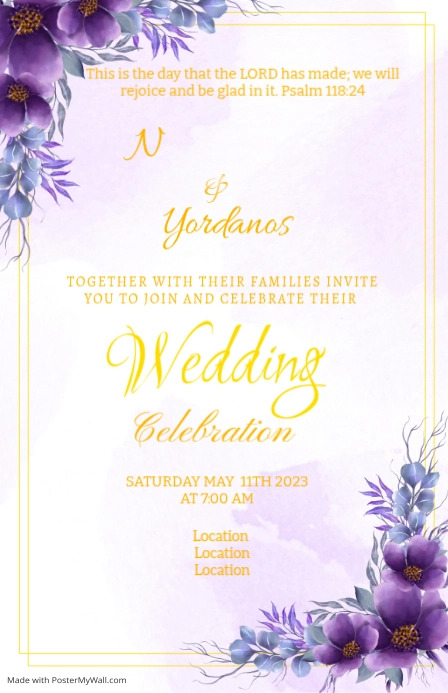 Copy of Meron Wedding Invitation Template | PosterMyWall