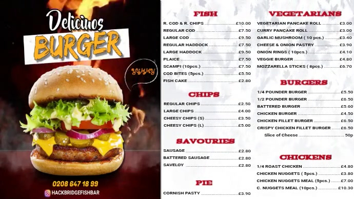 Copy of HACKBRIDGE FISH BAR TV1 (2) | PosterMyWall