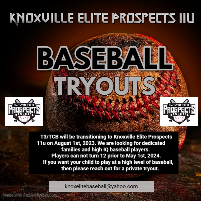 Baseball tryouts PosterMyWall