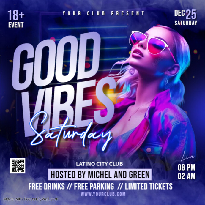 Saturday Good Vibes party Flyer