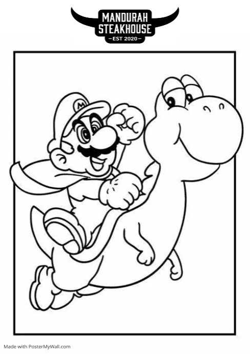 Unicorn coloring book page worksheet template | PosterMyWall