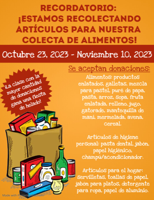 Spanish Food Drive | PosterMyWall