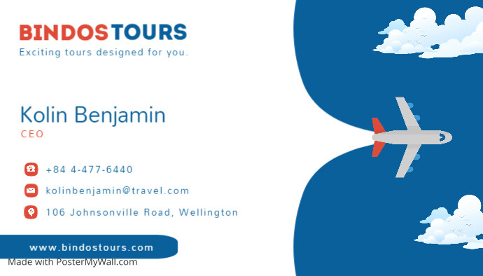 Clouds travel agent business card