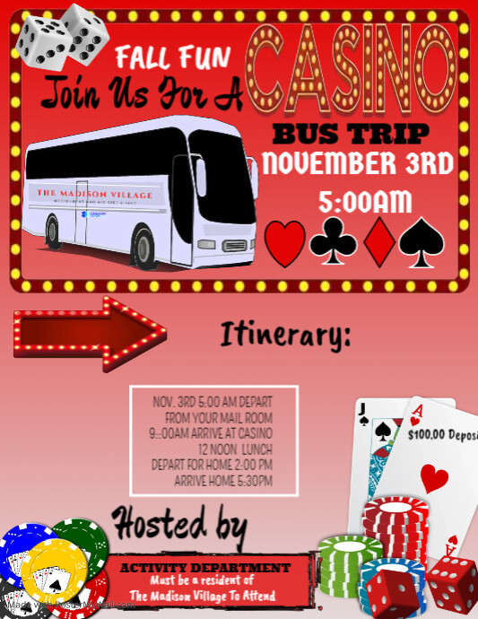 Casino Bus Trip Event | PosterMyWall
