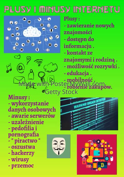 PLUSY I MINUSY INTERNETU A4 template