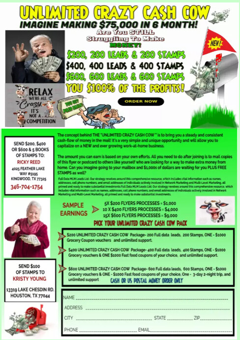 2024 UNLIMITED CRAZY CASH COW FLYER A2 template