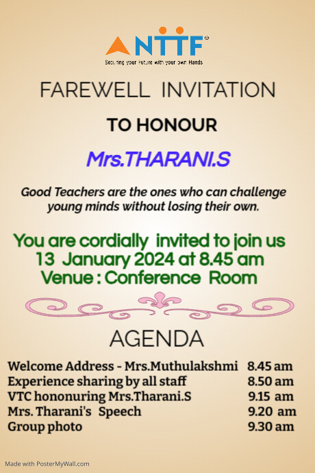 Farewell Poster template