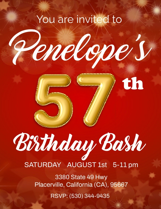 Copy of 57th bday | PosterMyWall