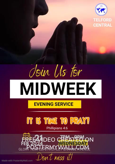 midweek service | PosterMyWall