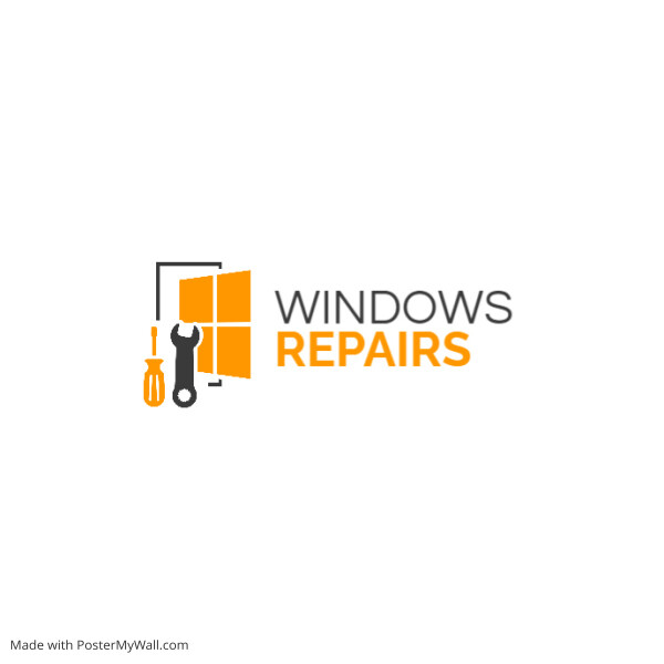 windows repair services logo template design