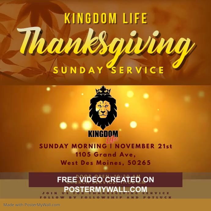 Copy of Thanksgiving Service Church Worship | PosterMyWall