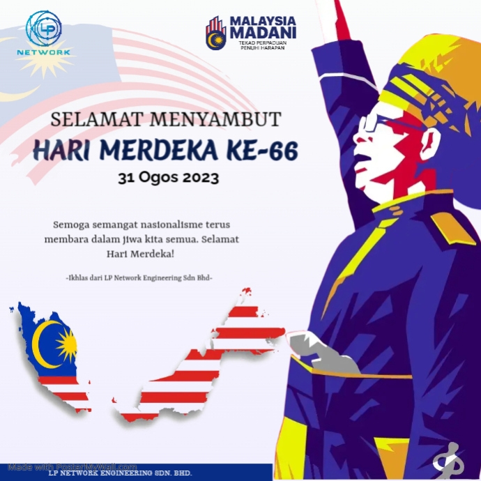 Merdeka Frame Continue Hari Merdeka Celebration Template | PosterMyWall