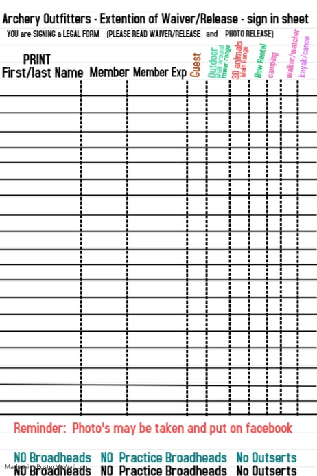 Sign In Sheet PosterMyWall