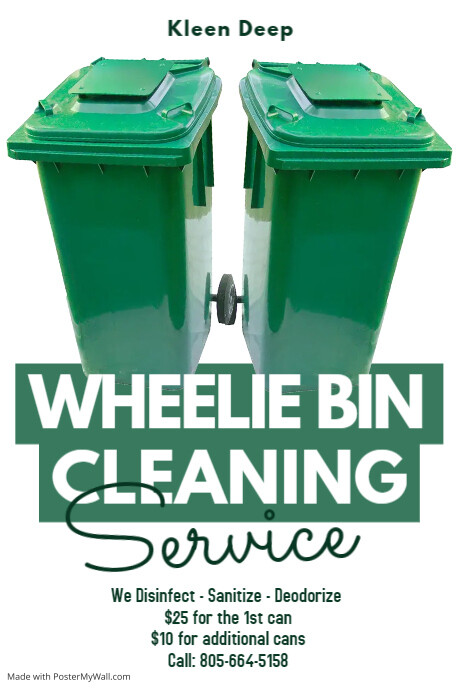 Wheelie Bin Cleaning Service Poster template