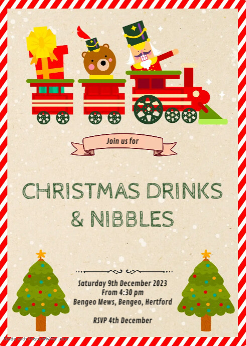 Christmas train theme invitation | PosterMyWall