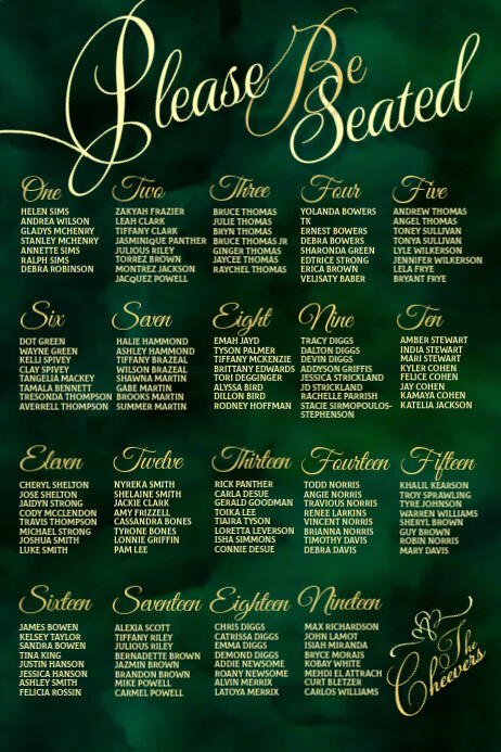 Cheevers Wedding - seating chart | PosterMyWall