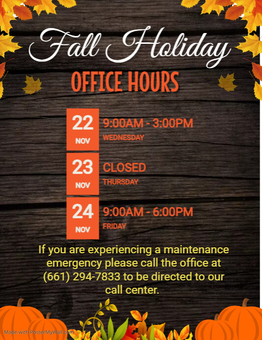 Fall Office Hours 2023 | PosterMyWall