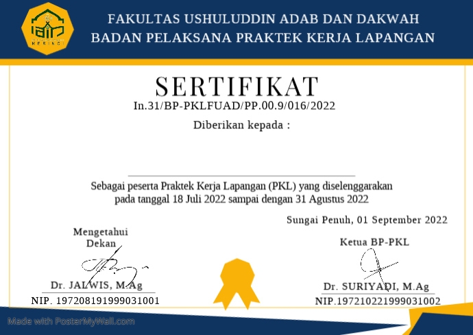 Certificate Template PosterMyWall