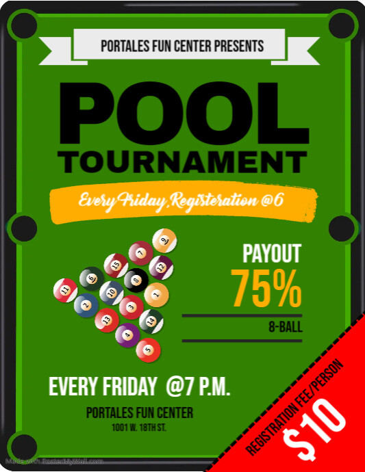 Pool Tournament Flyer | PosterMyWall