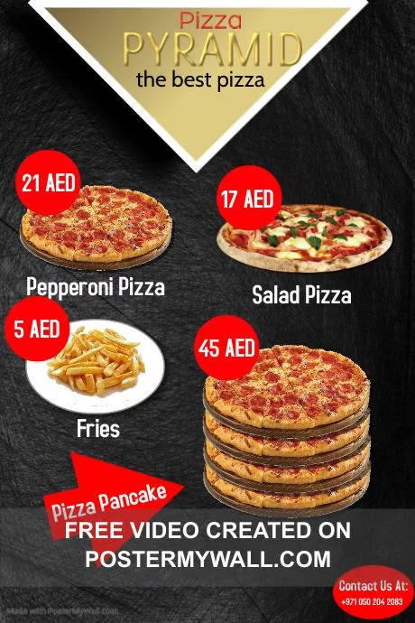 Pyramid Menu Display Pizza Pyramid Menu | PosterMyWall