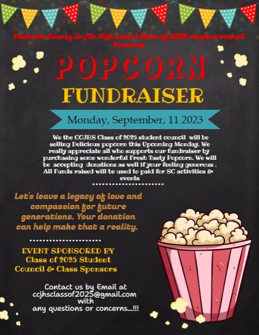 Popcorn Flyer Fundraiser PosterMyWall