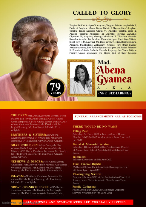 Funeral Poster Design Template